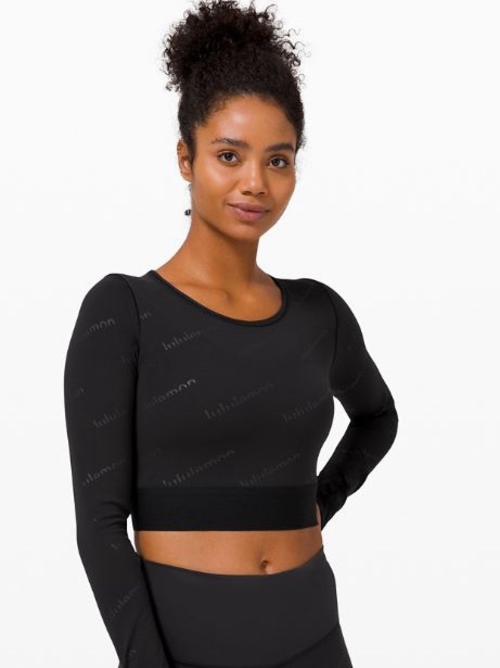 Lululemon Black Long Sleeve Crop Top